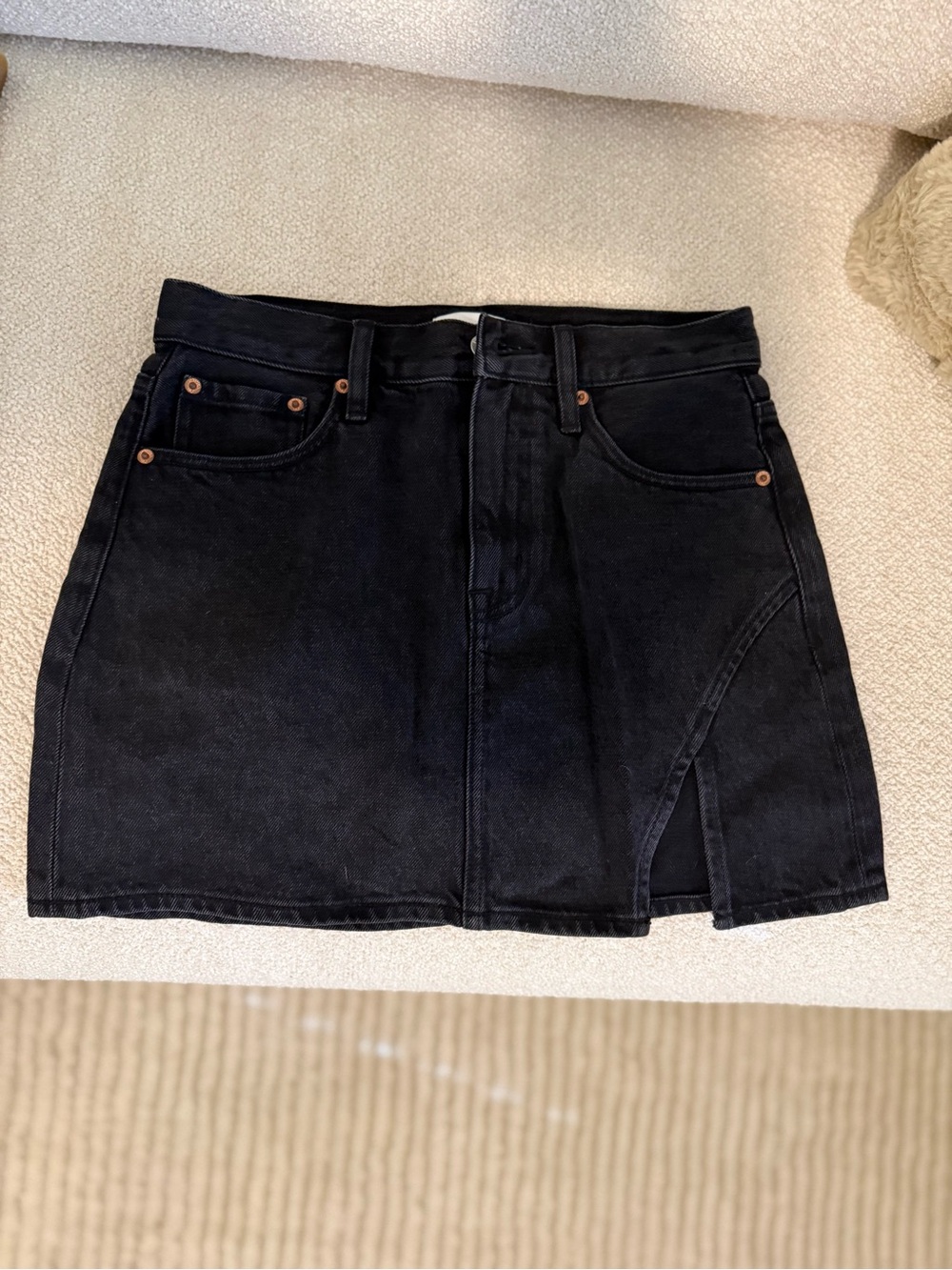 Pistola Black Denim Mini Skirt Size 25